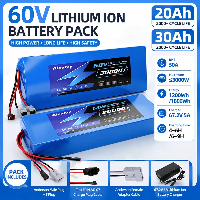 60V 30Ah Electric Scooter Battery - Batterie au lithium 21700 60V 20AH