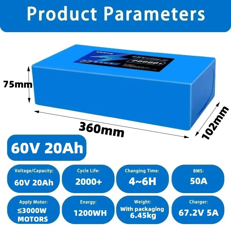   Batterie au lithium 21700 60 - 60V 30Ah Electric Scooter Battery avis et prix